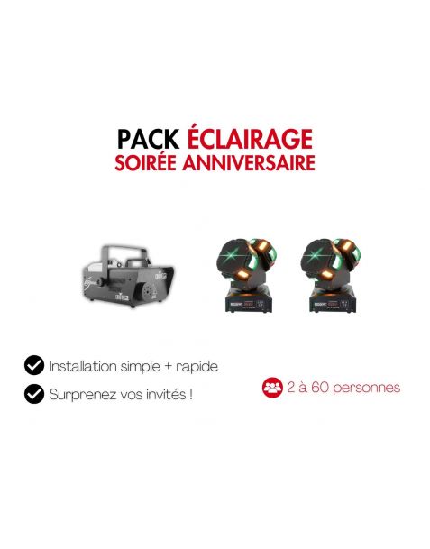 Location pack lumière et effets pour soirée d'anniversaire sur Lyon