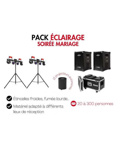 Location pack lumière et effets pour soirée mariage sur Lyon