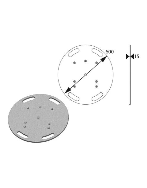 Embase de sol acier lourde 33 kg ASD EML60