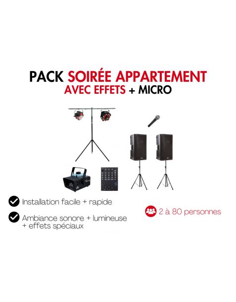 Location pack sono, lumière et effets pour soirée en appartement