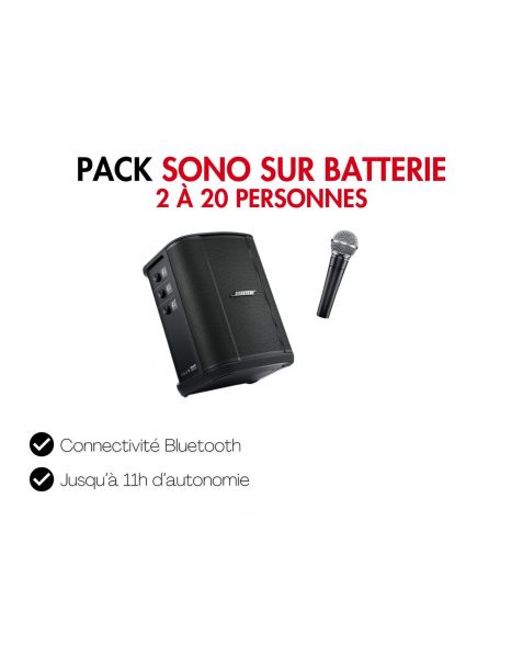 Location pack sono sur batterie et micro pour soirée de 2 à 20 personnes sur Lyon