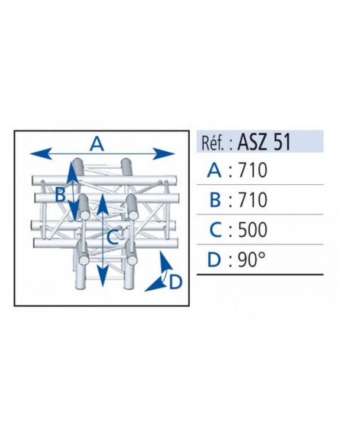 Location d'angle de structure ASD 5 directions en alu sur Lyon