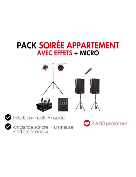Location pack sono, lumière et effets pour soirée en appartement