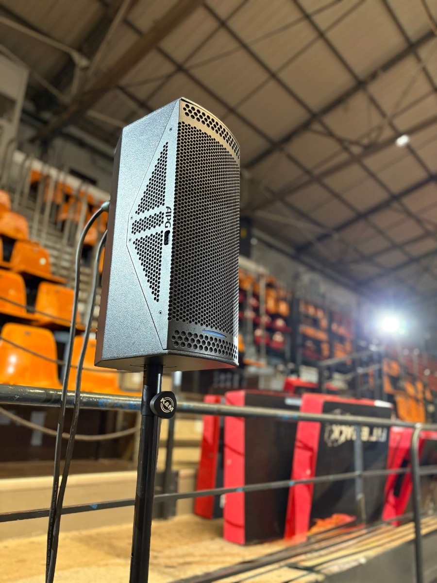 Enceinte APG installée par ABLE events pour la sonorisation du Lions Contest 2025.
